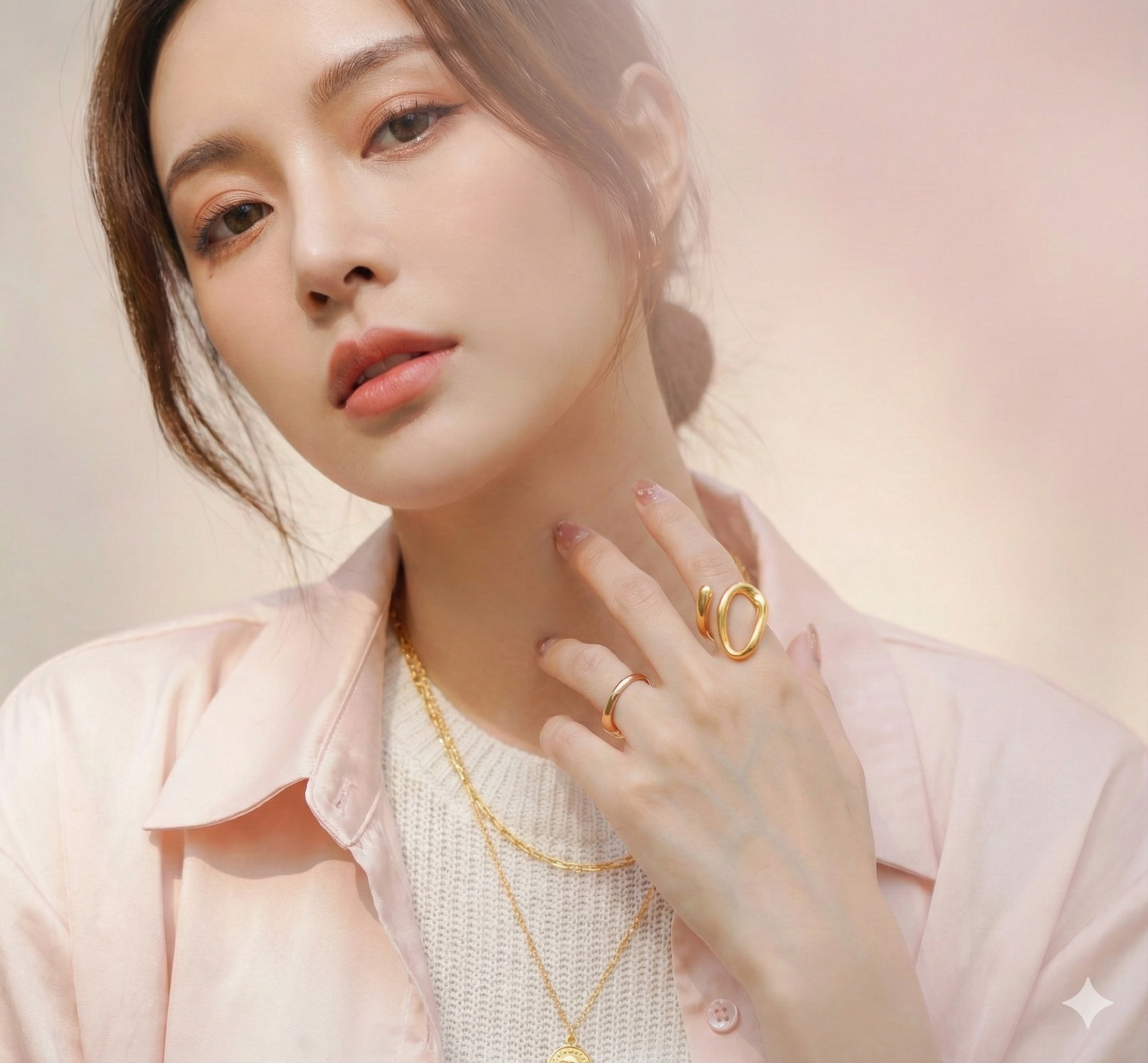 Bold Abstract Gold Loop Ring - Fluid Statement Jewelry