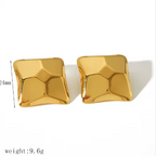Geometric Sculptural Gold-Plated Square Stud Earrings - ORYX TREND EaringBold gold-plated stud earrings featuring a modern, multi-faceted, and sculptural geometric design.Default Title#