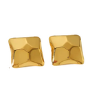 Geometric Sculptural Gold-Plated Square Stud Earrings - ORYX TREND EaringBold gold-plated stud earrings featuring a modern, multi-faceted, and sculptural geometric design.Default Title#