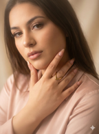 Gold Chevron V-Shape Ring - Minimalist Stacking Jewelry