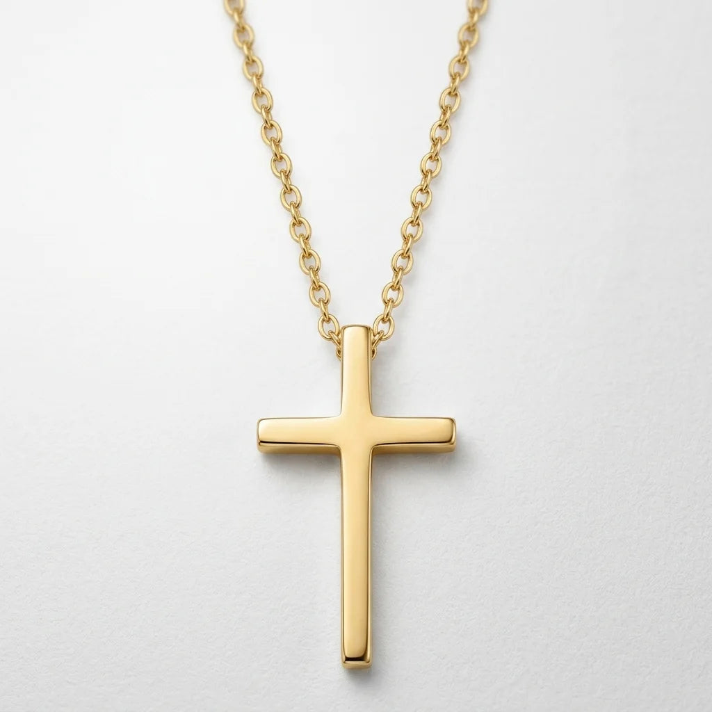 Gold Cross Pendant Necklace | Cross Chain Necklace for Women & Men
