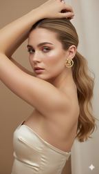 Gold Edelweiss Flower Stud Earrings