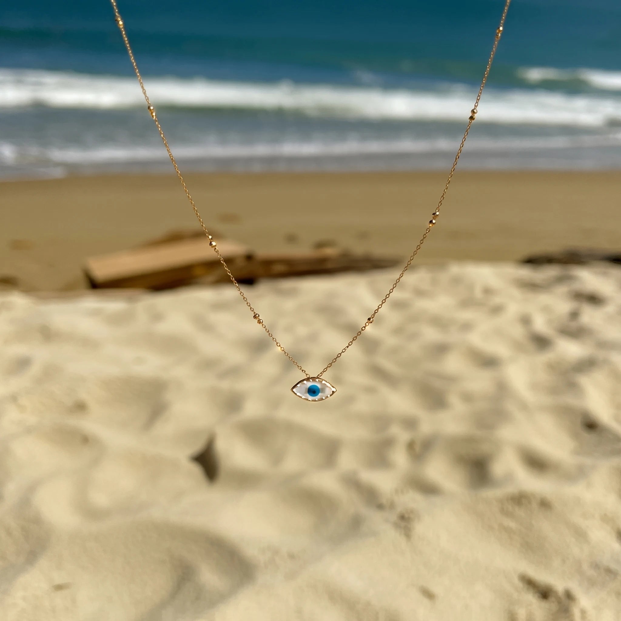 Gold Evil Eye Necklace | 18K Gold Plated Evil Eye Pendant Necklace
