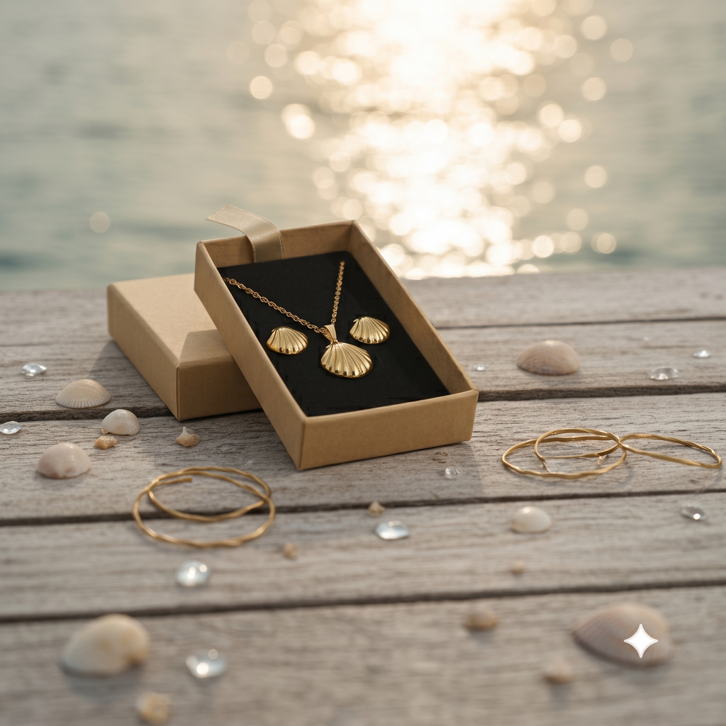 Gold Flower Necklace & Earrings Set | Floral Jewellery Set for Women