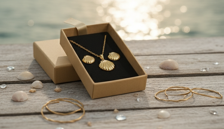 Gold Flower Necklace and Earrings Set - ORYX TREND Necklace SetCharming Design: This beautiful jewelry set features a polished gold pendant necklace and matching stud earrings, perfect for adding a touch of nature-inspired elegance to any outfit.Default Title#