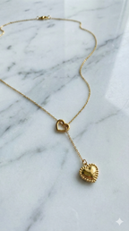 Gold Heart Drop Necklace