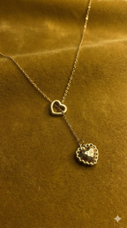 Gold Heart Drop Necklace
