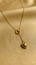 Gold Heart Drop Necklace
