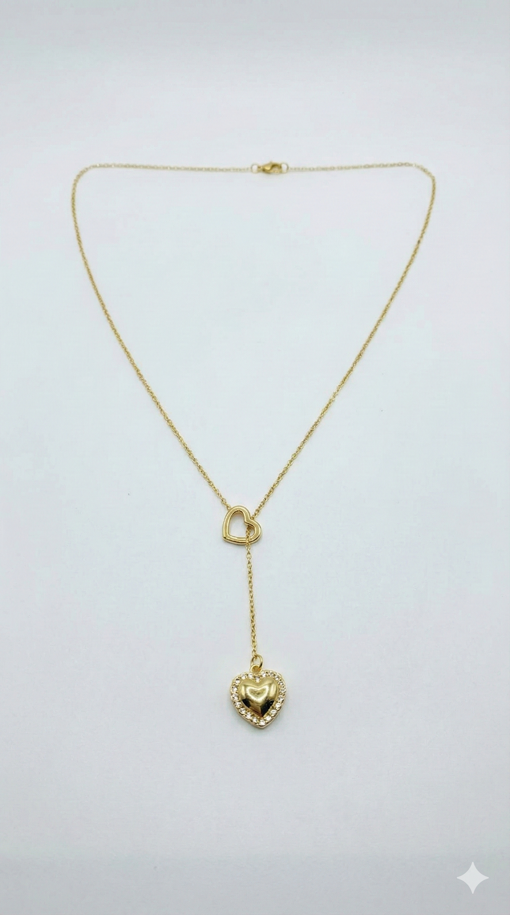 Gold Heart Drop Necklace