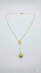 Gold Heart Drop Necklace