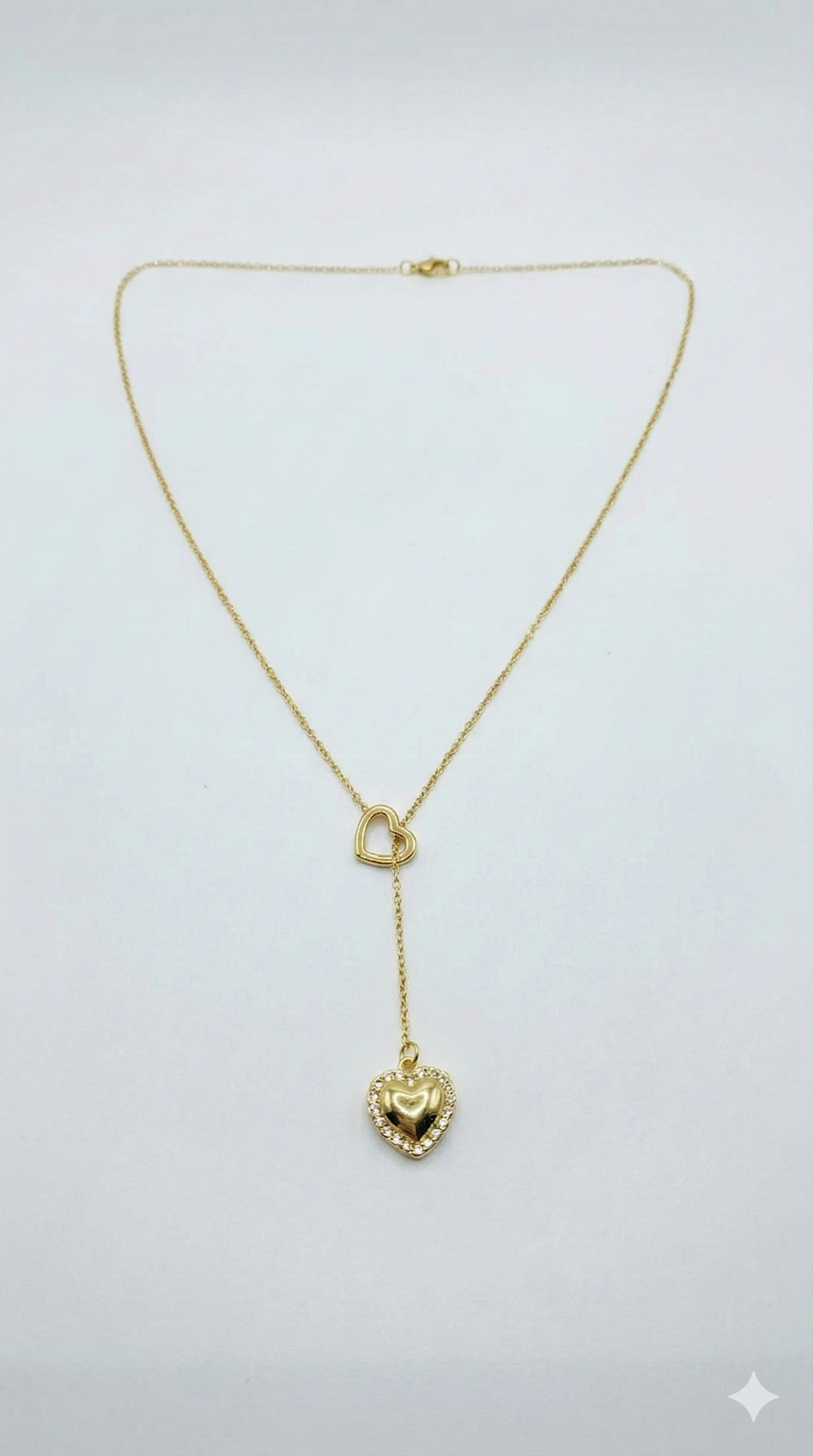 Gold Heart Drop Necklace