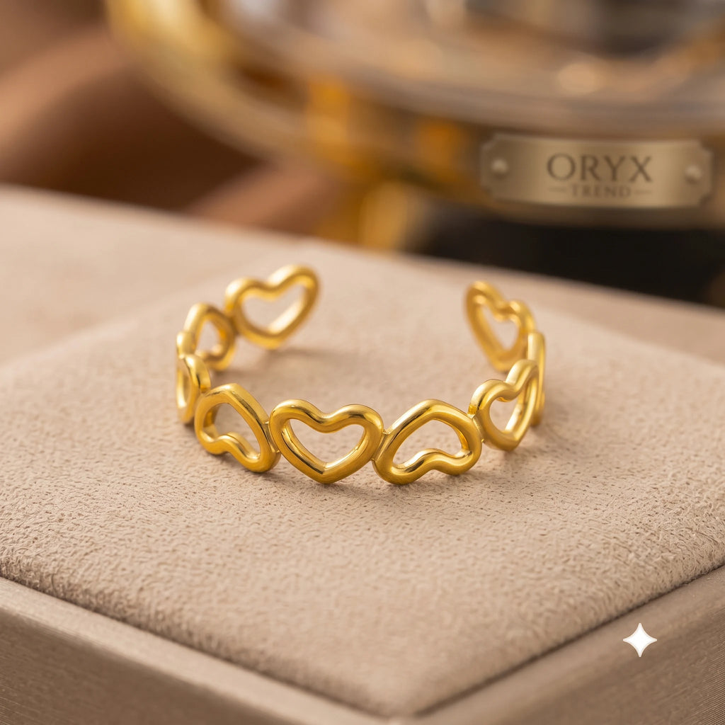Gold Heart Ring for Women | Stainless Steel Heart Ring | Love Ring Gift for Her
