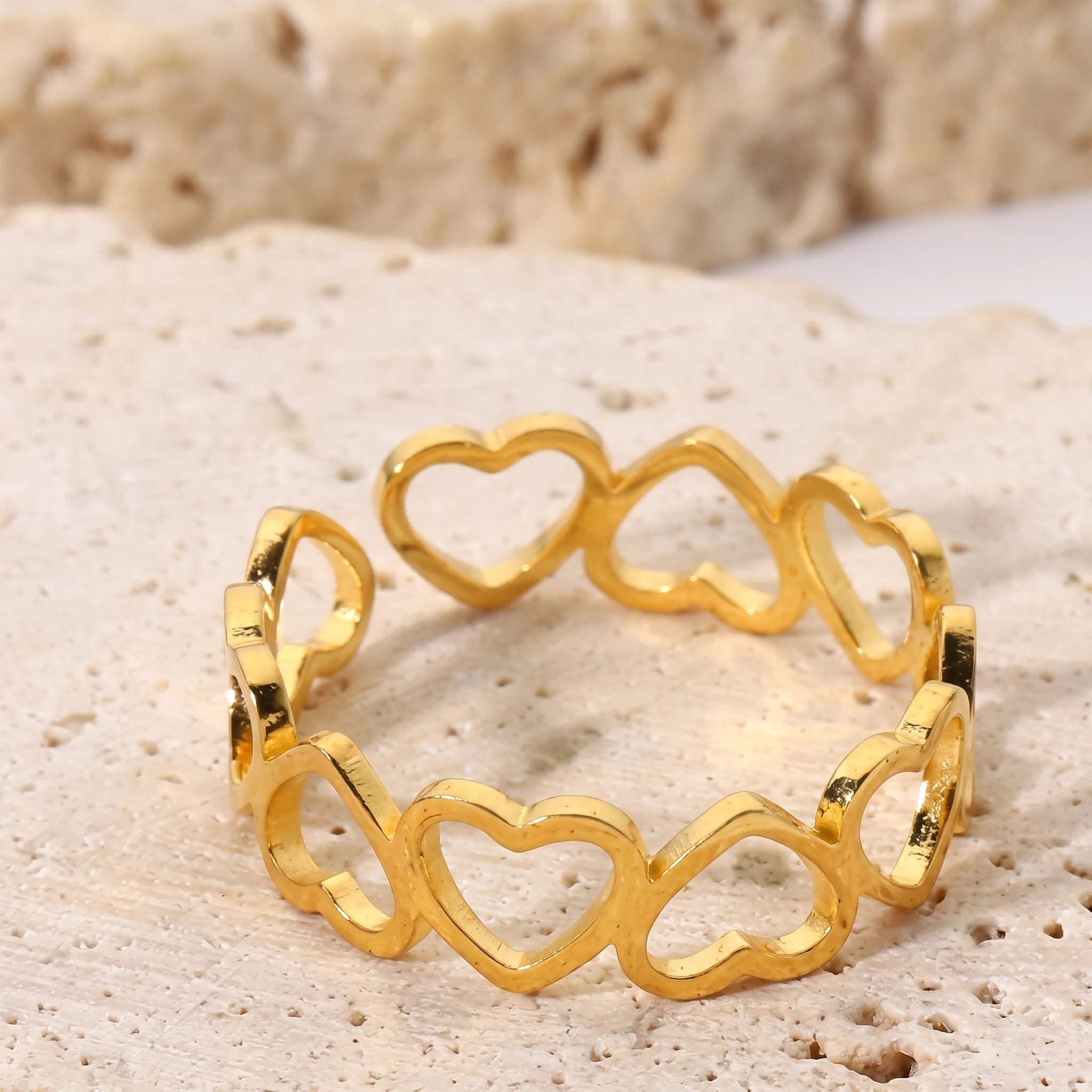 Gold Heart Ring for Women | Stainless Steel Heart Ring | Love Ring Gift for Her