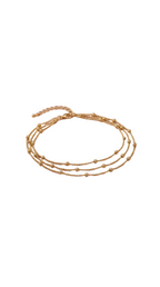 Gold Layered Beaded Anklet - Dainty Chain Summer Jewelry