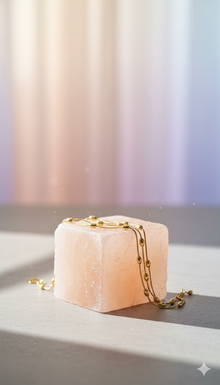 Gold Multi-Strand Seed Bead Anklet - Layered Chain Summer Jewelry