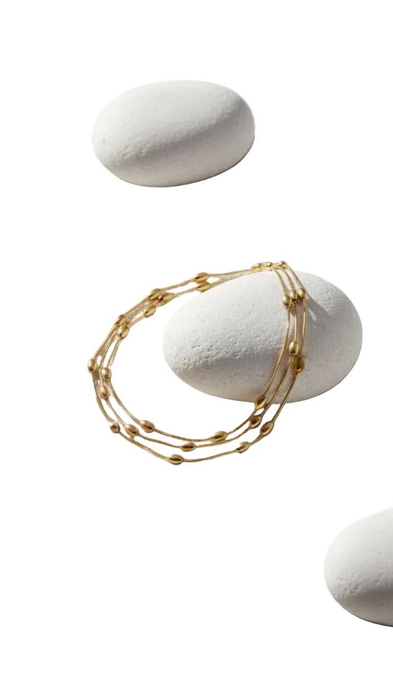 Gold Multi-Strand Seed Bead Anklet - Layered Chain Summer Jewelry