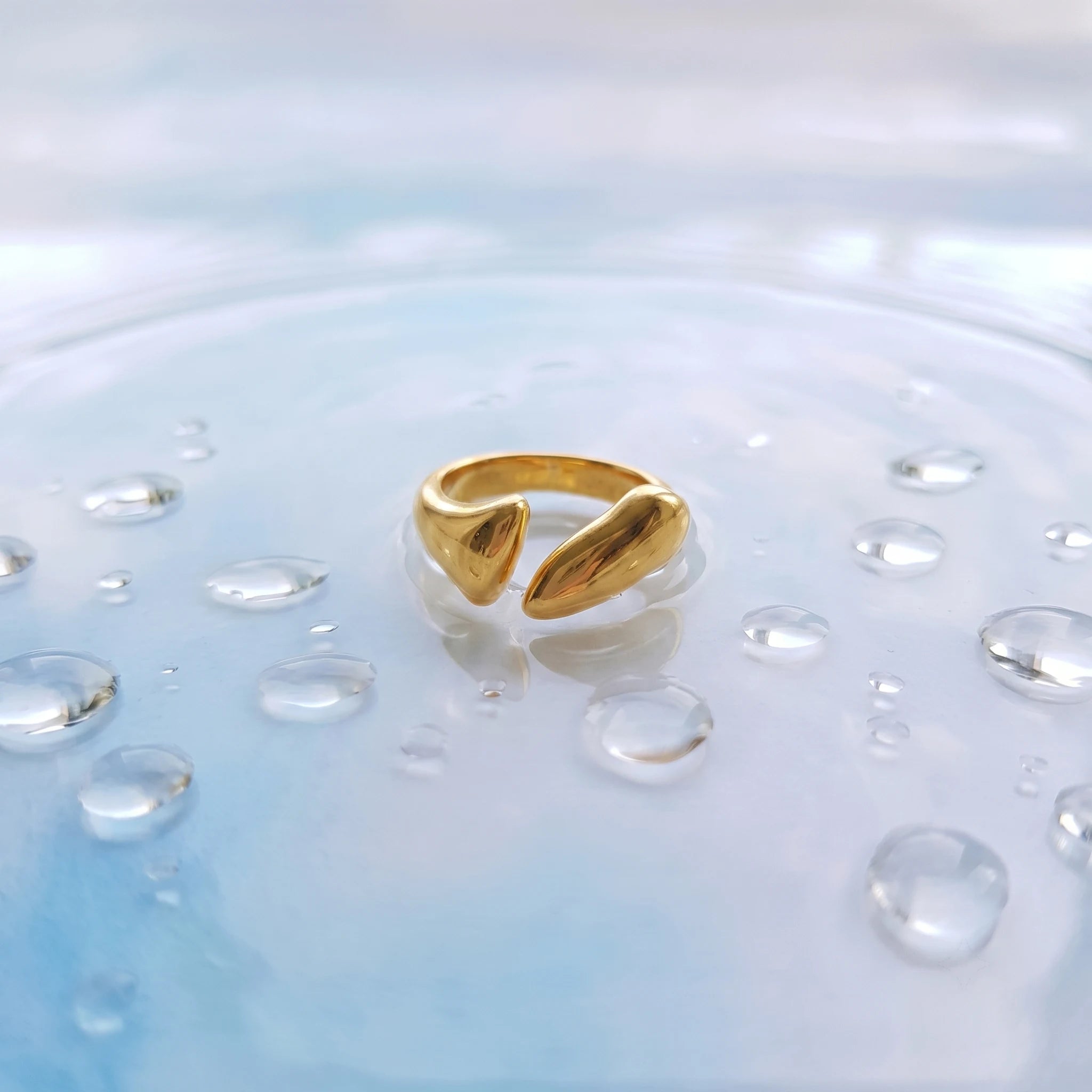 Gold Nugget Open Ring | Sculptural Statement Ring for Women | Adjustable Fashion Ring