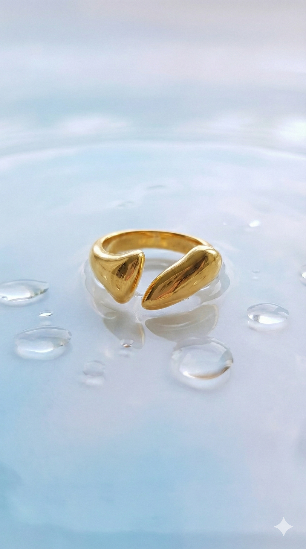 Gold Organic Nugget Open Ring - Sculptural Statement Jewelry - ORYX TREND RingEmbrace fluid design with the ORYX trend Gold Organic Nugget Open Ring. This stunning piece features two polished, abstract nugget shapes that almost touch, creating a dynamic, adjustable design. The smooth, high-shine gold finish gives it a luxurious, molten aesthetic. Perfect for those seeking bold yet sophisticated contemporary statement jewelry. Add this unique piece to your collection from ORYX trend.Default Title#