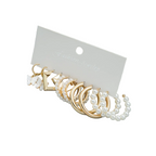 Gold, Pearl & 'LOVE' Hoop Earring Set - ORYX TREND EaringCollection: Set of six gold-toned earrings featuring trendy, romantic styles.Default Title#