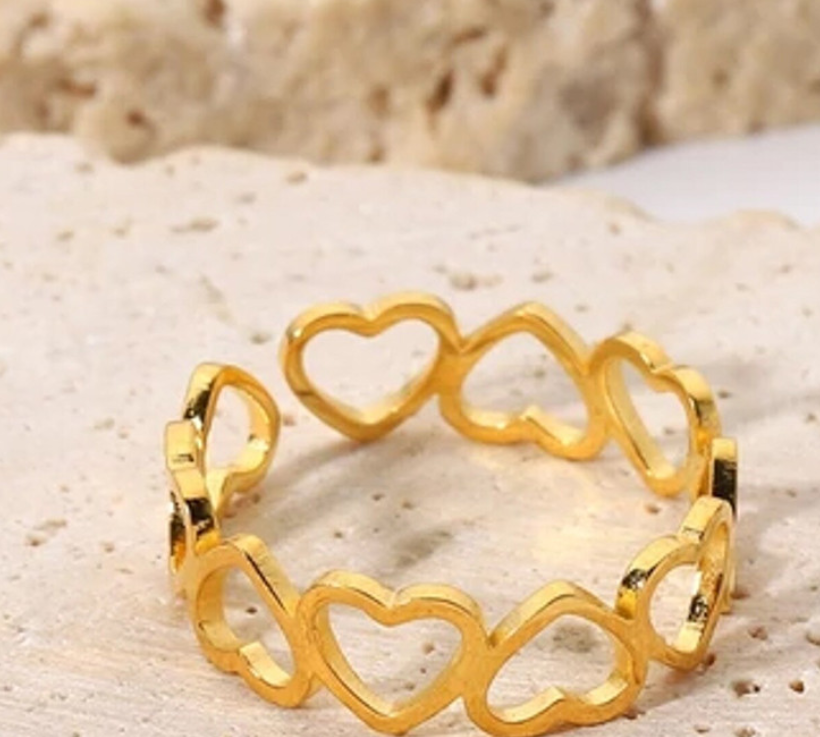 Gold-Plated Stainless Steel Heart Ring - ORYX TREND RingRomantic & Durable Gold-Plated Stainless Steel Heart RingDefault Title#