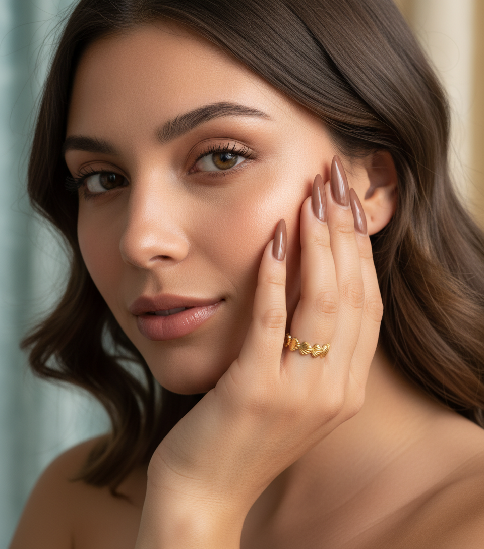 Gold Shell Ring | 18K Gold Plated Shell Ring for Women | Adjustable Beach Fashion Ring