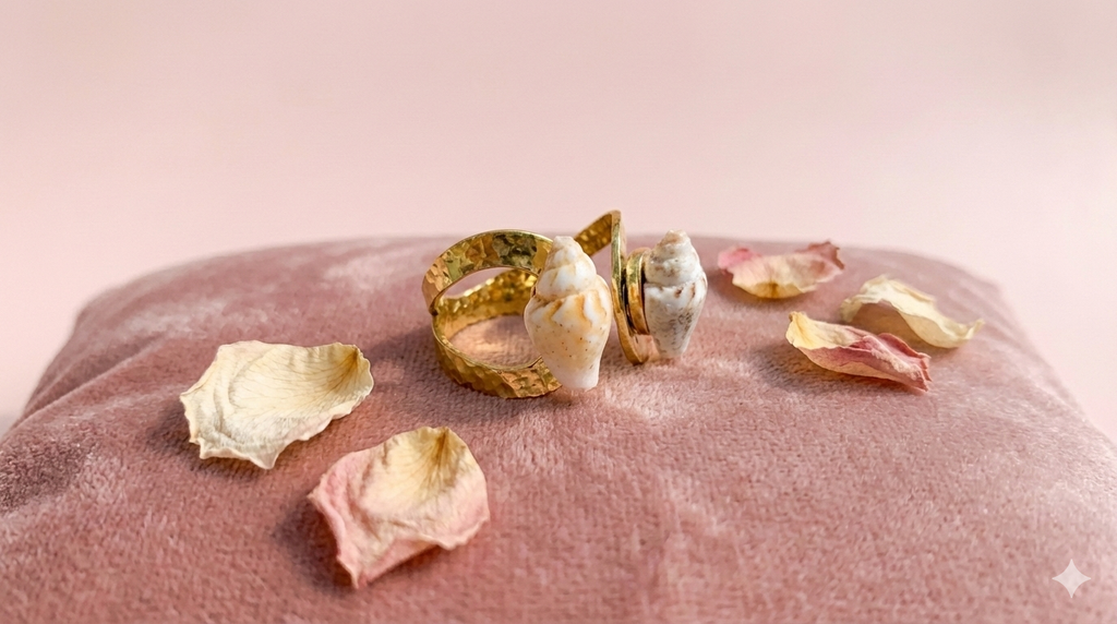 Gold Shell Statement Ring