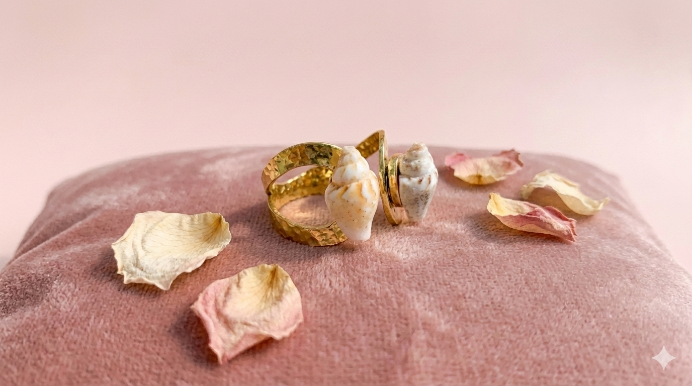 Gold Shell Statement Ring