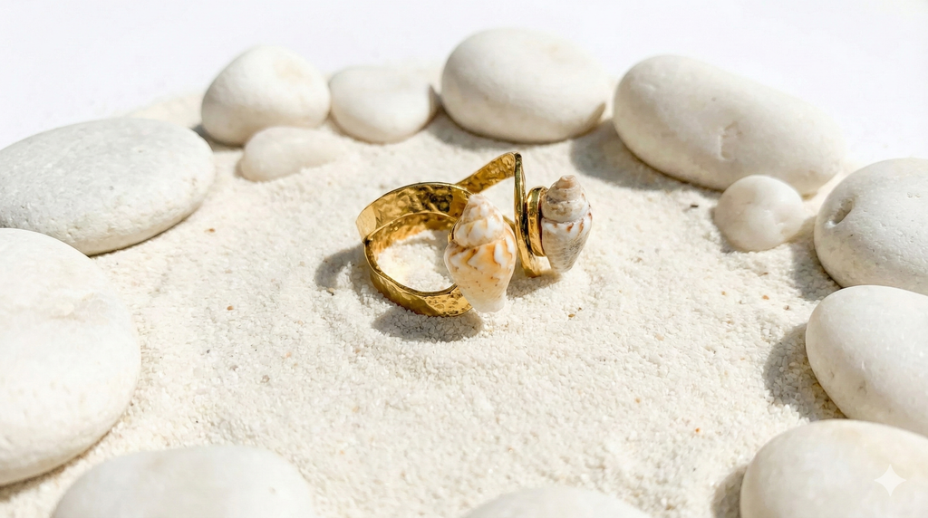 Gold Shell Statement Ring