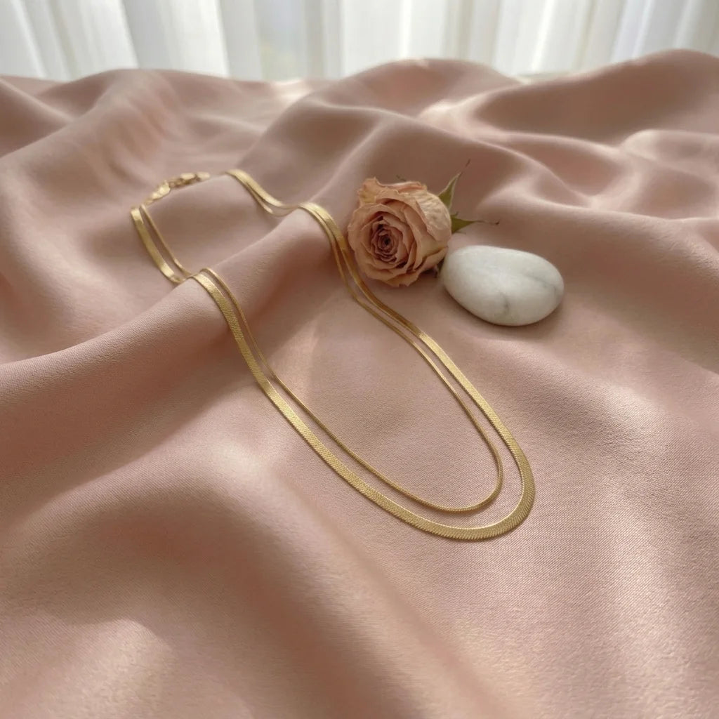 Gold Snake Chain Necklace | Minimal Layering Necklace for Women | Everyday Fashion Jewellery