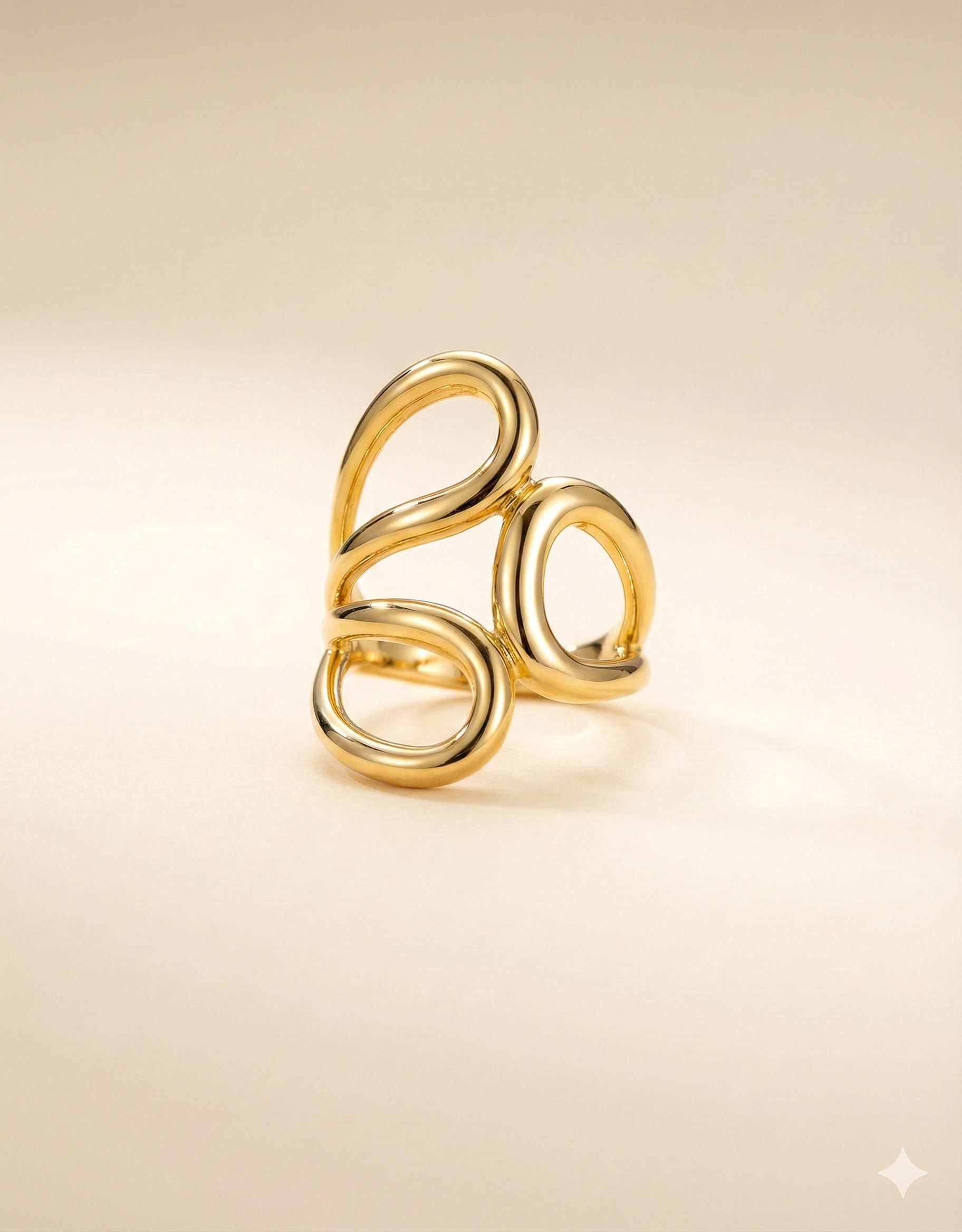 Gold Statement Knot Ring - Modern Minimalist Jewelry