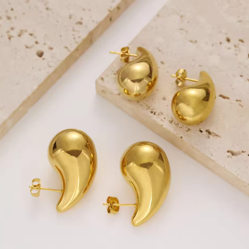 Gold Teardrop Earrings | Gold Plated Tear Drop Earrings for Women