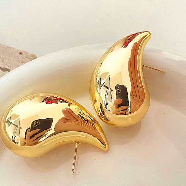 Gold Teardrop Earrings | Gold Plated Tear Drop Earrings for Women