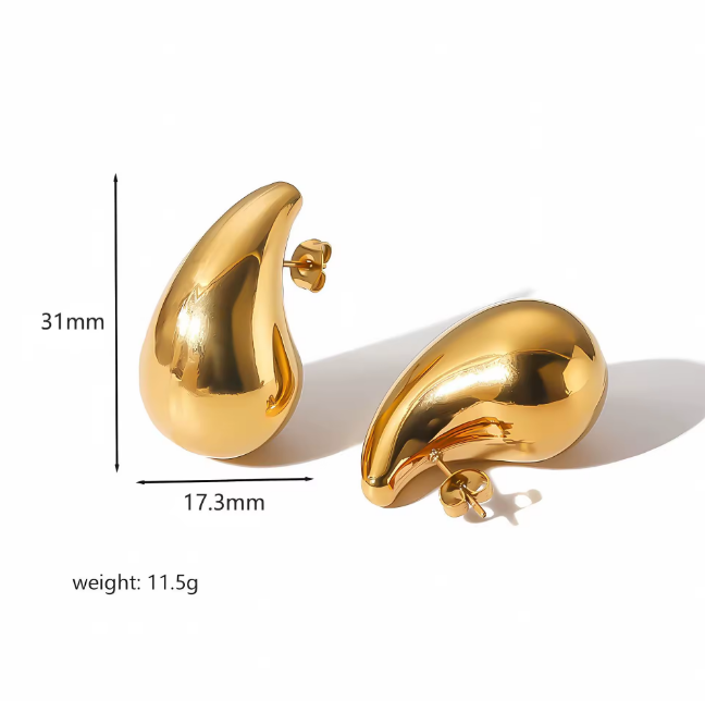 Gold Teardrop Stud Earrings - ORYX TREND EaringElevate your look with our ultra-modern, chunky Teardrop Stud Earrings. Inspired by liquid metal and contemporary sculpture, these stunning earrings deliver a bold, sophisticated statement with minimal effort.Default Title#