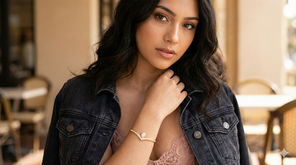 Gold Teardrop Wishbone Bracelet