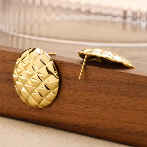 Gold-Toned Textured Round Stud Anti Tarnish Earring - ORYX TREND EaringGold-Toned Textured Round Stud Earrings – Anti-Tarnish, Minimal & Elegant .Default Title#