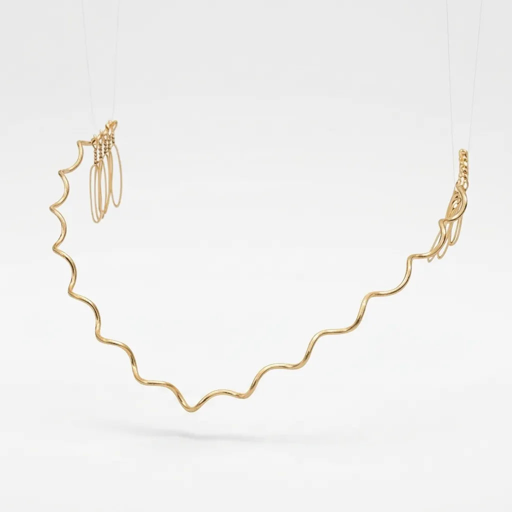 Gold Wave Hair Band | Elegant Slim Headband | Hair Accessories for Women