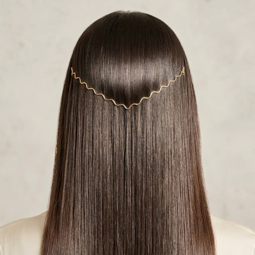 Gold Wave Hair Band | Elegant Slim Headband | Hair Accessories for Women
