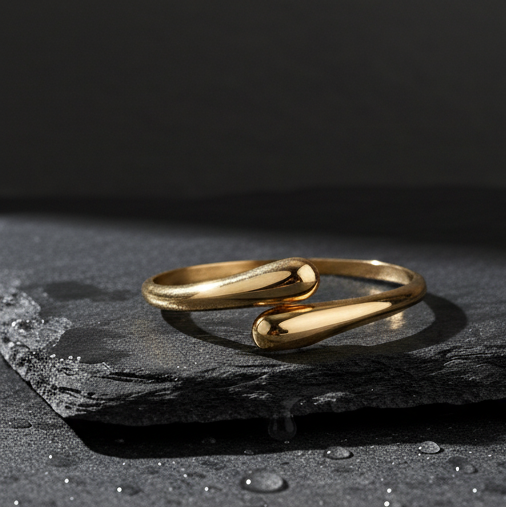 Golden Floral Cluster Ring and bracelet - ORYX TREND BraceletsDefault Title#