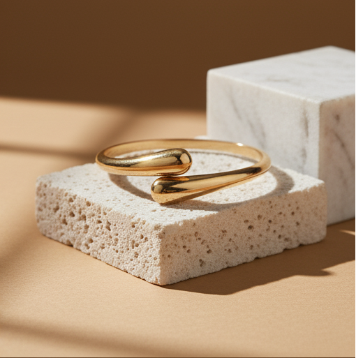 Golden Floral Cluster Ring and bracelet - ORYX TREND BraceletsDefault Title#