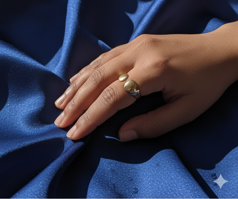 Golden Floral Cluster Ring and bracelet - ORYX TREND BraceletsDefault Title#