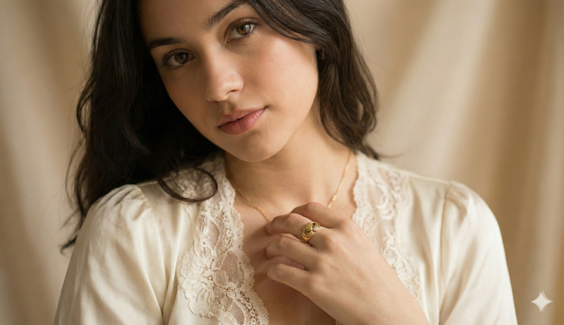 Interlocked Hands Heart Promise Ring | Gold Promise Ring for Women | Couple Ring Gift