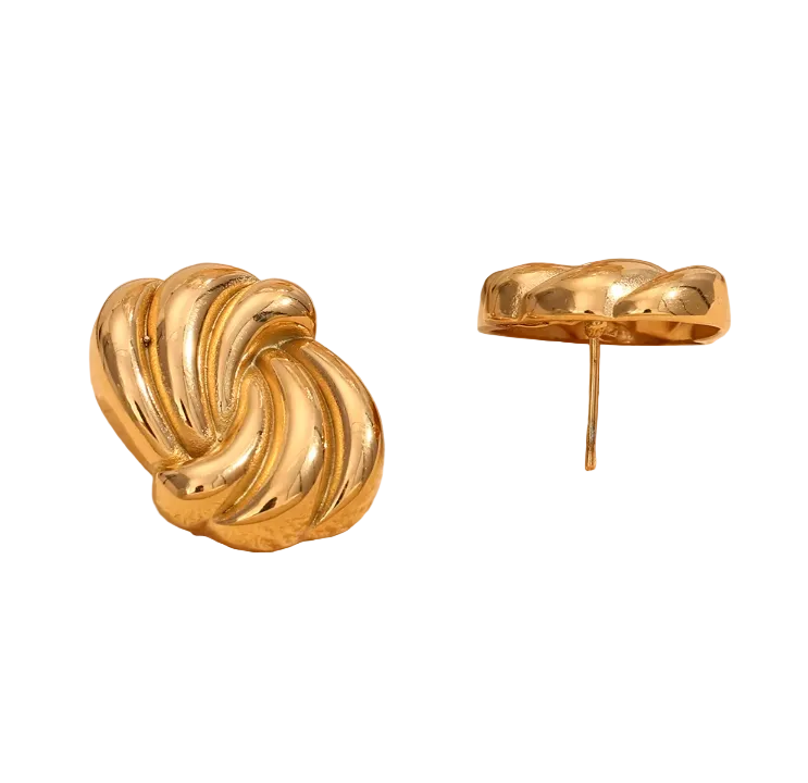 Intertwined Gold layered Stud Earrings - ORYX TREND EaringElegant Intertwined Gold Stud Earrings: Layered Tarnish-Resistant Dainty JewelryDefault Title#