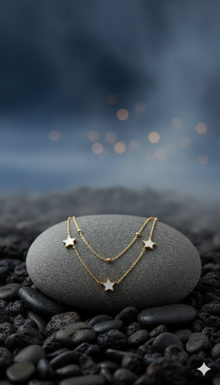 Layered Star Charm Necklace - Dainty Celestial Stacking
