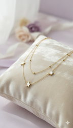 Layered Star Charm Necklace - Dainty Celestial Stacking