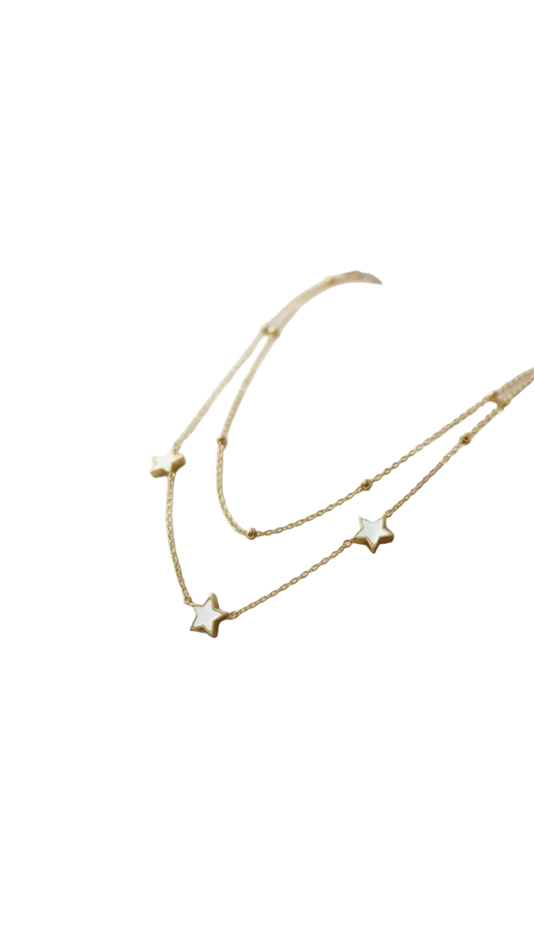 Layered Star Charm Necklace - Dainty Celestial Stacking