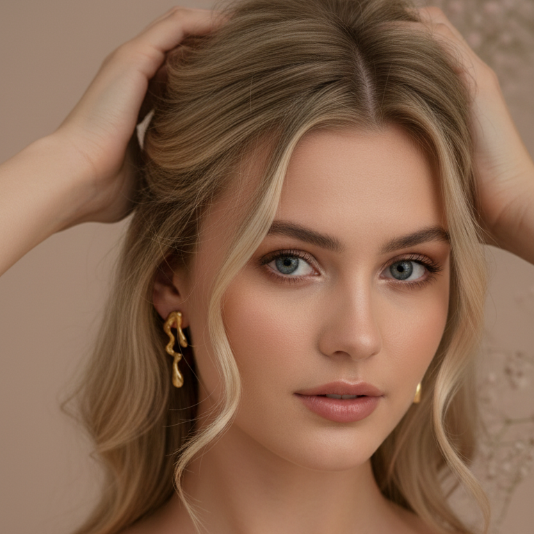 Melted Gold Drip Stud Earrings - ORYX TREND EaringMake a modern statement with these captivating Melted Gold Drip Stud Earrings. Featuring a popular liquid metal or abstract design, these studs mimic the look of dripping gold, offering a unique, sculptural touch to any ensemble. Perfect for the fashion-forward individual seeking edgy, contemporary jewelry. Lightweight and polished for high shine. Style: Abstract, Liquid Metal, Drip, ModernDefault Title#