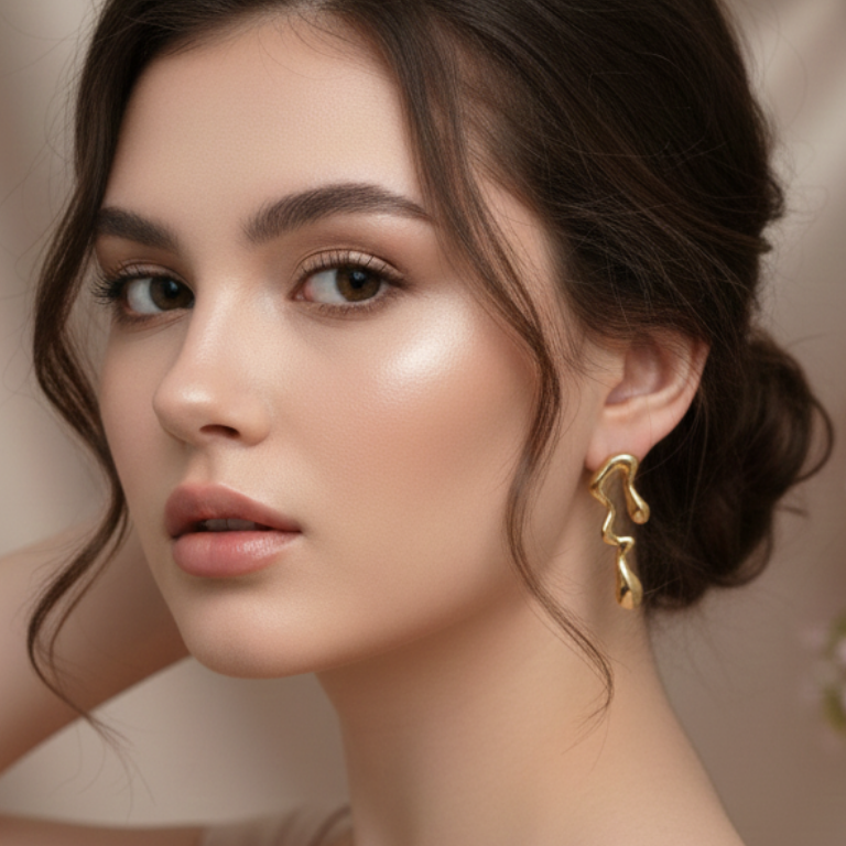 Melted Gold Drip Stud Earrings - ORYX TREND EaringMake a modern statement with these captivating Melted Gold Drip Stud Earrings. Featuring a popular liquid metal or abstract design, these studs mimic the look of dripping gold, offering a unique, sculptural touch to any ensemble. Perfect for the fashion-forward individual seeking edgy, contemporary jewelry. Lightweight and polished for high shine. Style: Abstract, Liquid Metal, Drip, ModernDefault Title#