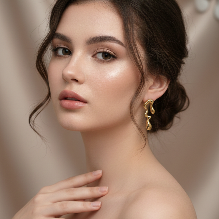 Melted Gold Drip Stud Earrings - ORYX TREND EaringMake a modern statement with these captivating Melted Gold Drip Stud Earrings. Featuring a popular liquid metal or abstract design, these studs mimic the look of dripping gold, offering a unique, sculptural touch to any ensemble. Perfect for the fashion-forward individual seeking edgy, contemporary jewelry. Lightweight and polished for high shine. Style: Abstract, Liquid Metal, Drip, ModernDefault Title#