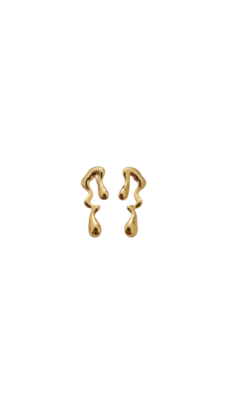 Melted Gold Drip Stud Earrings - ORYX TREND EaringMake a modern statement with these captivating Melted Gold Drip Stud Earrings. Featuring a popular liquid metal or abstract design, these studs mimic the look of dripping gold, offering a unique, sculptural touch to any ensemble. Perfect for the fashion-forward individual seeking edgy, contemporary jewelry. Lightweight and polished for high shine. Style: Abstract, Liquid Metal, Drip, ModernDefault Title#