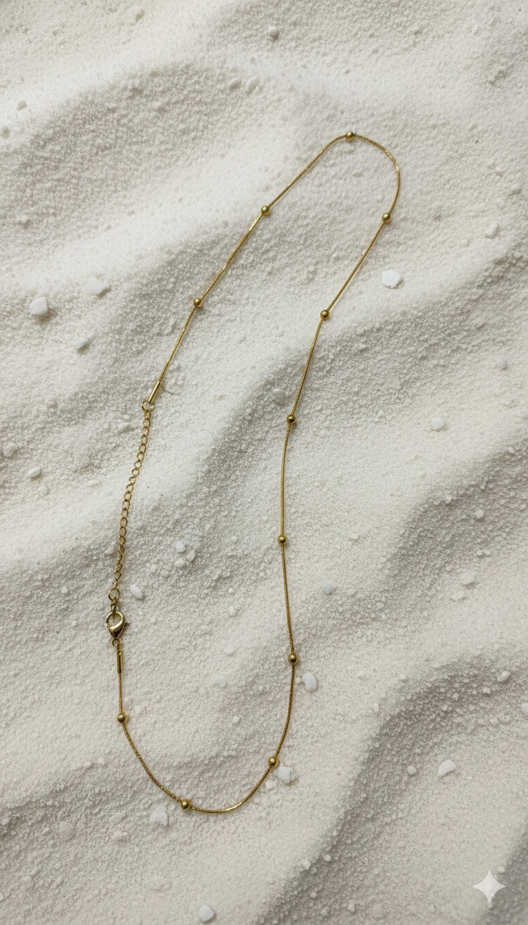 Minimal Gold Beaded Necklace